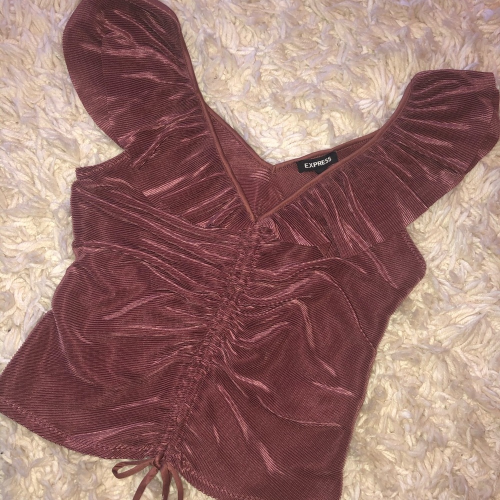 Express flutter short sleeve top
